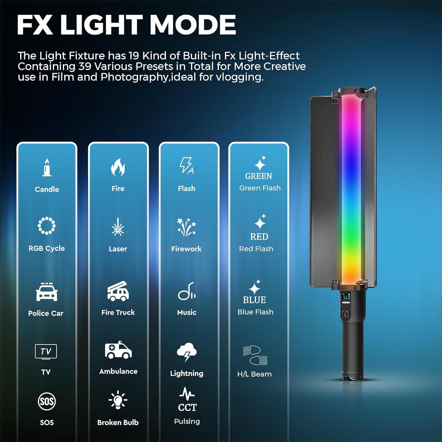 IMMUTABLE RME-RGB Handheld LED Light Stick Lighting with WandDoor DXR16 5800 lx Camera LED Light-image-29