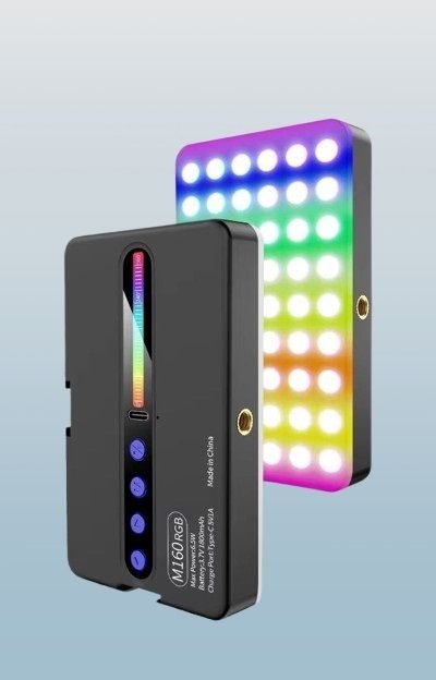 Gentle e kart M160 RGB Video Light With Rechargeable Battery And Type-C Charging 800 lx Camera LED Light-image-22