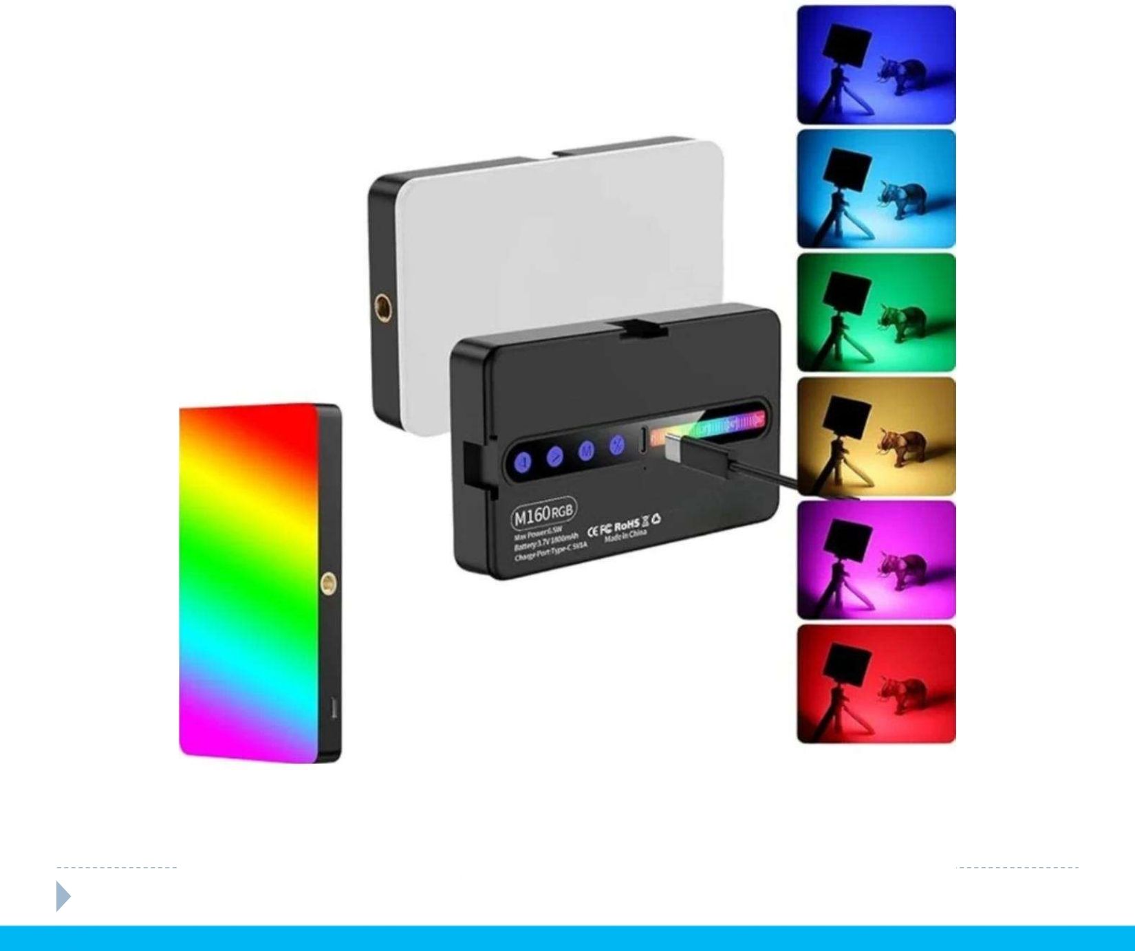 FITRIC M160 RGB Portable Camera Light Dimmable Panel Lamp | for Live Stream/Selfie 544 1150 lx Camera LED Light-image-18