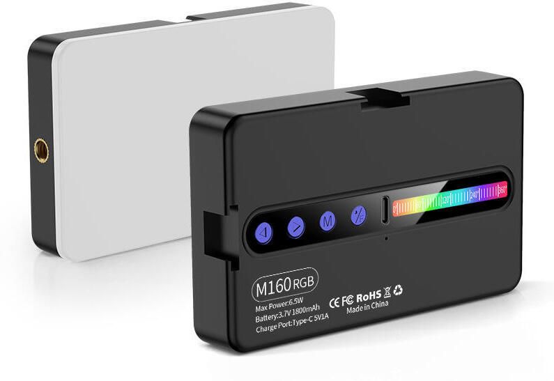 Gentle e kart M160 RGB Video Light Panel, Stepless Dimming, Rechargeable Photography Aid 1150 lx Camera LED Light-image-30