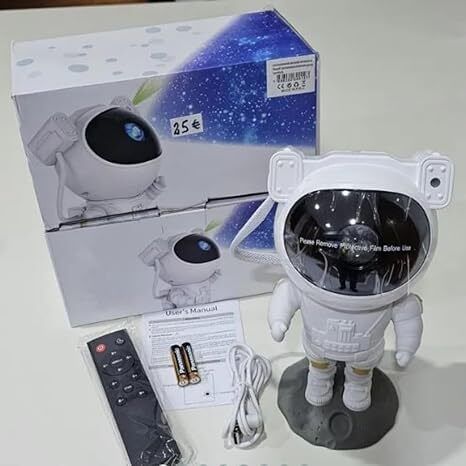 Sai 360° Galaxy Astronaut Projector Lamp – Space Night Light with Remote & Timer 200 lx Camera LED Light