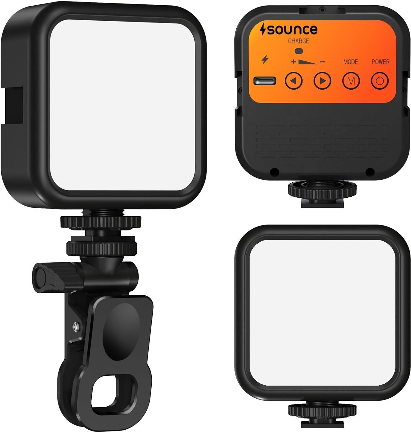 sounce Clip-On Rechargeable LED Video Light for Phone, Camera & Laptop 1000 lx Camera LED Light-image-11