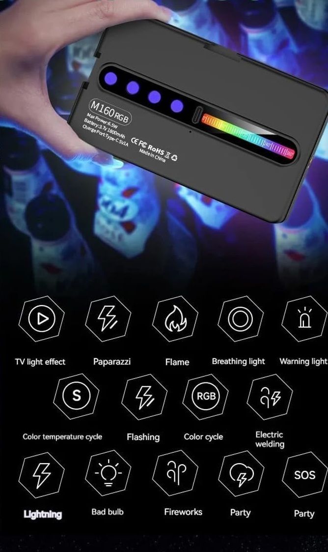 TRUDO M160 Mini LED Video Light for Streaming, Selfies & Photography 1150 lx Camera LED Light-image-10