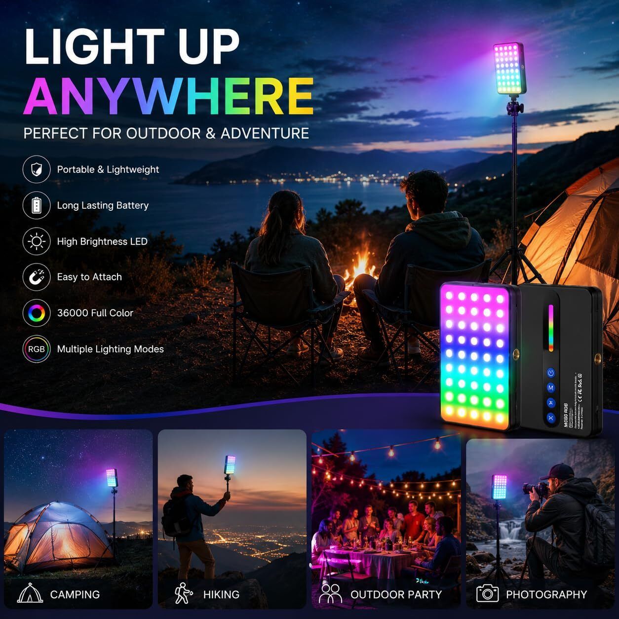 TRUDO M160 Dimmable LED Video Light with Adjustable 00K-600K Color Temperature 1150 lx Camera LED Light-image-29