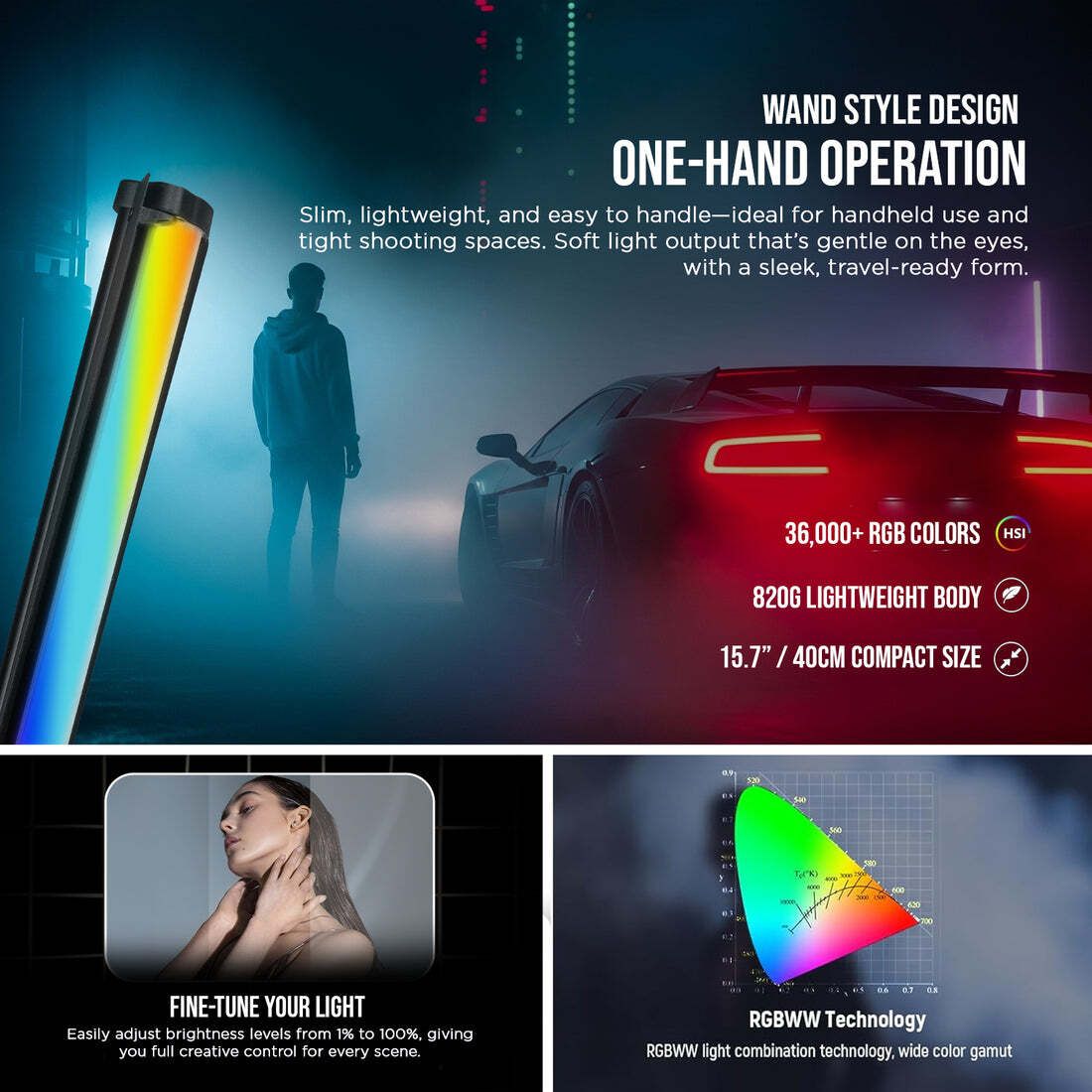 4uonly Rgb Led Light Stick For Photography, Photography lx1 5800 lx Camera LED Light-image-30