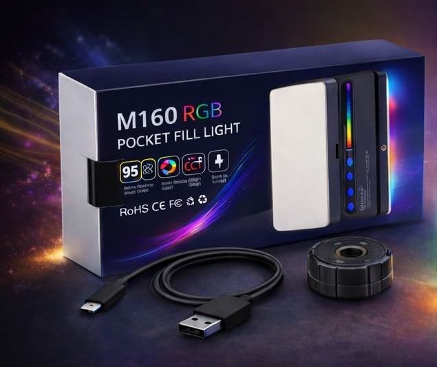 WunderVoX M160 RGB Pocket Light for Content Creators & Mobile Filmmakers 1150 lx Camera LED Light-image-38