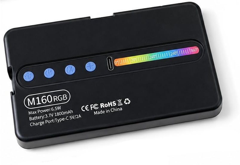 WunderVoX M160 RGB Camera Light with Adjustable Warm, Neutral & Cool Modes 1150 lx Camera LED Light-image-39