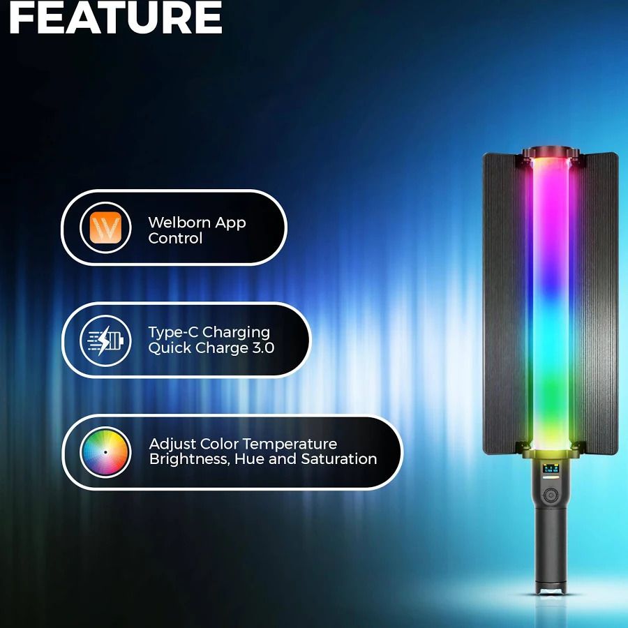 Czech Handheld RGB Light Wand LED Video Light Stick SGC30 5800 lx Camera LED Light-picture-12