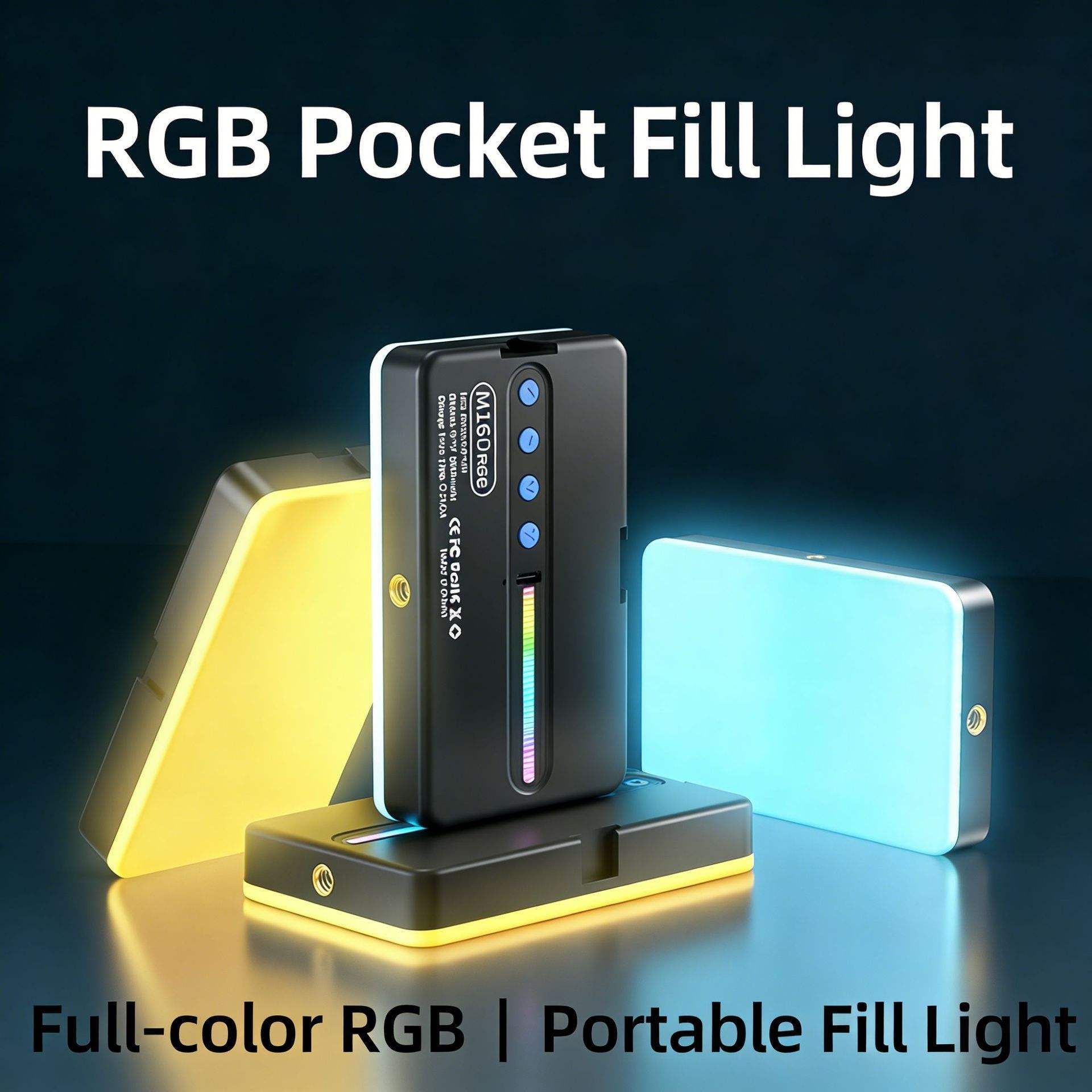 SRR Portable LED Video Light for Camera & Phone Rechargeable Mini Fill Light RGB1 1250 lx Camera LED Light-picture-21