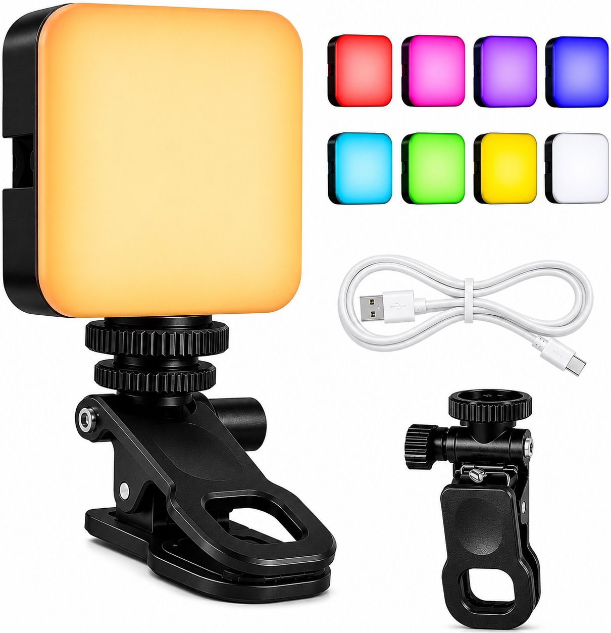 ANSHAURA Portable RGB Fill Light for Live Streaming, Video Recording & Selfies 100 lx Camera LED Light-image-18