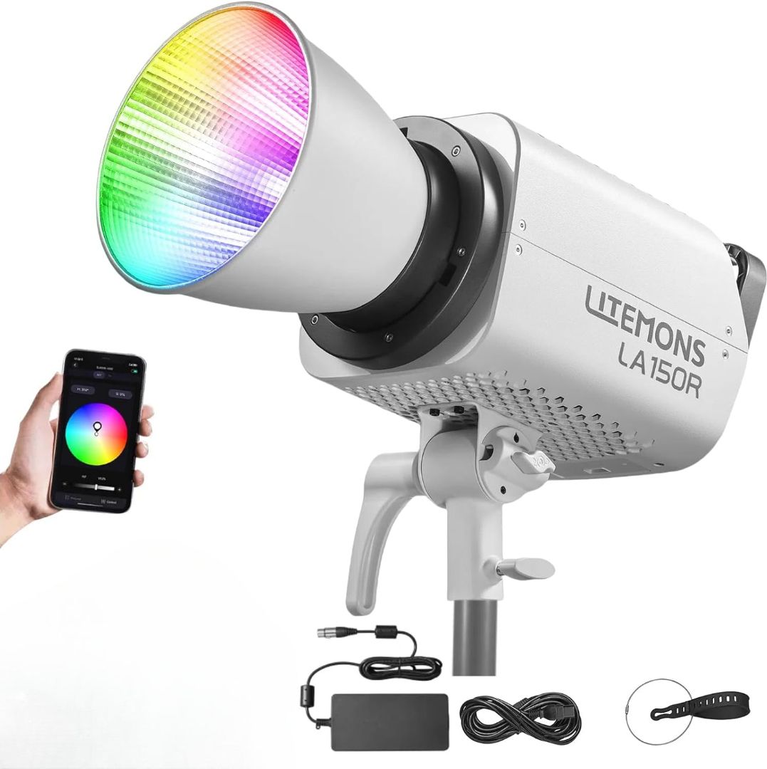 GODOX LA150R RGB Video Light, 165W Photography Light 1800K-10000K CRI95 Bowens Mount 92900 lx Camera LED Light-image-26