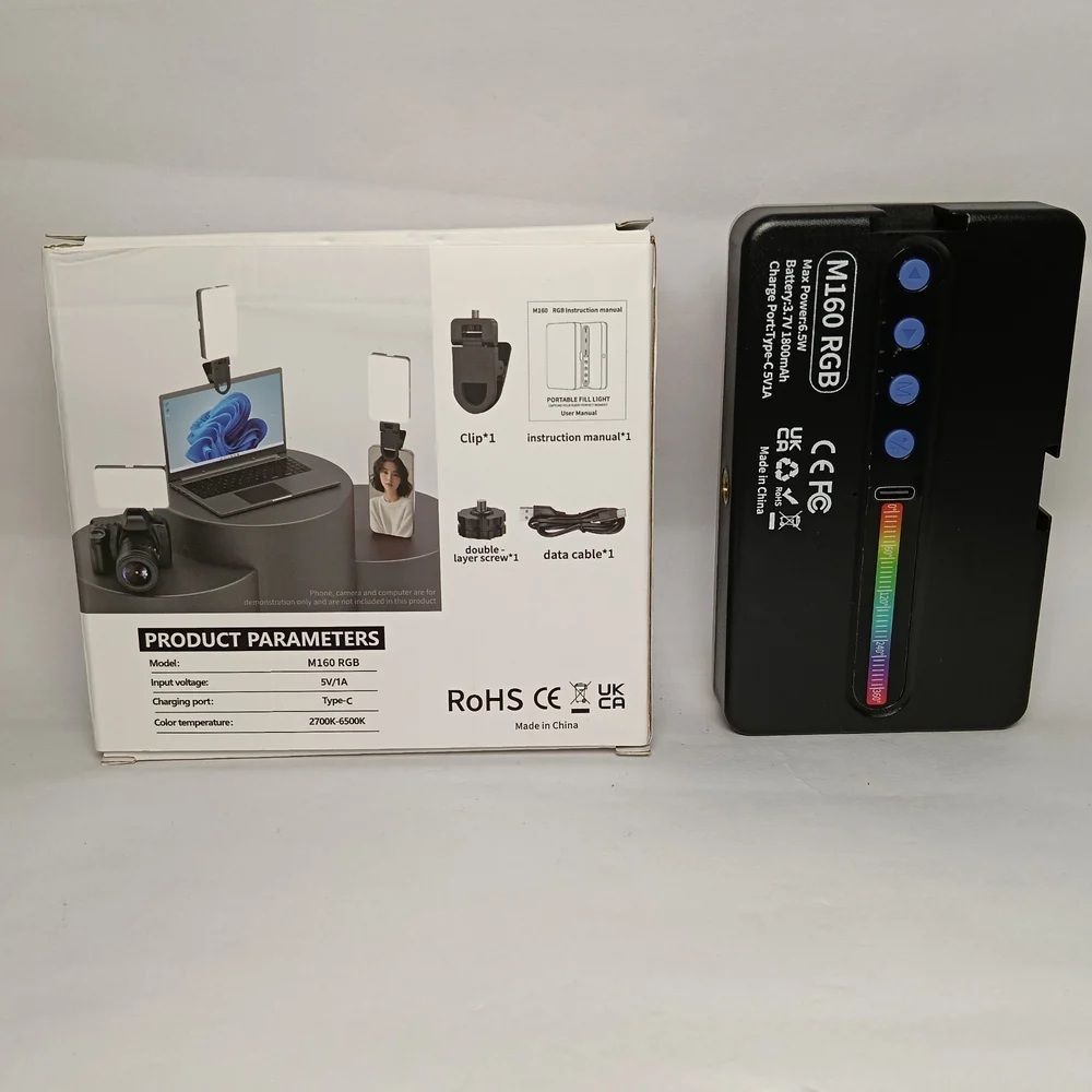 WunderVoX M160 RGB Video Fill Light for Live Streaming & Online Meetings 1150 lx Camera LED Light-image-21