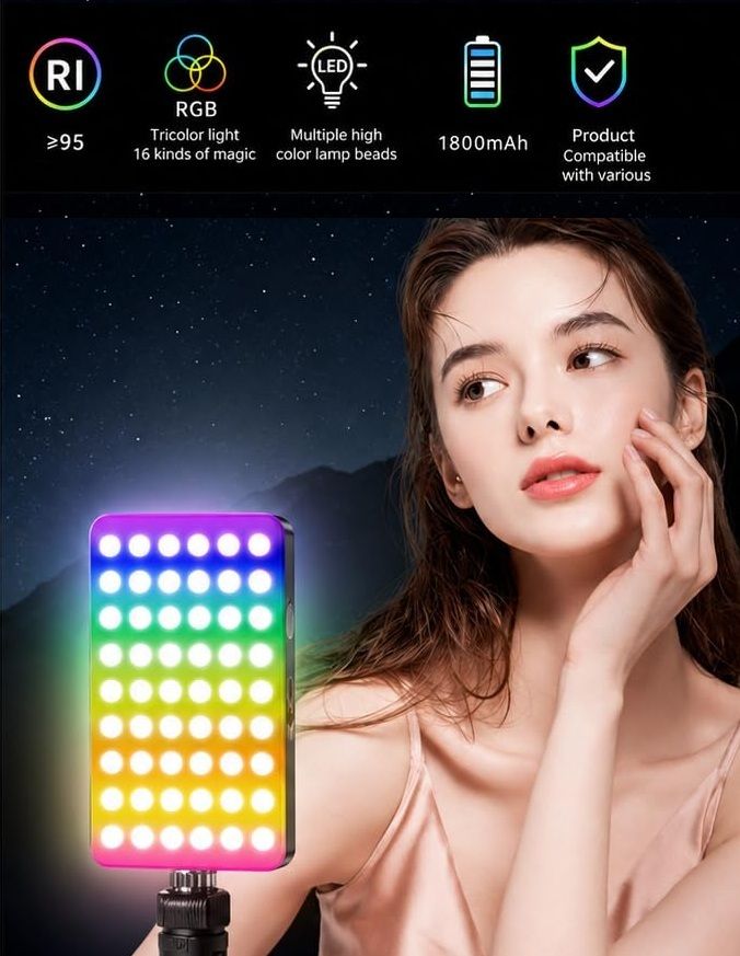 WunderVoX M160 Portable RGB LED Light for Professional Mobile Videography 1150 lx Camera LED Light-image-40