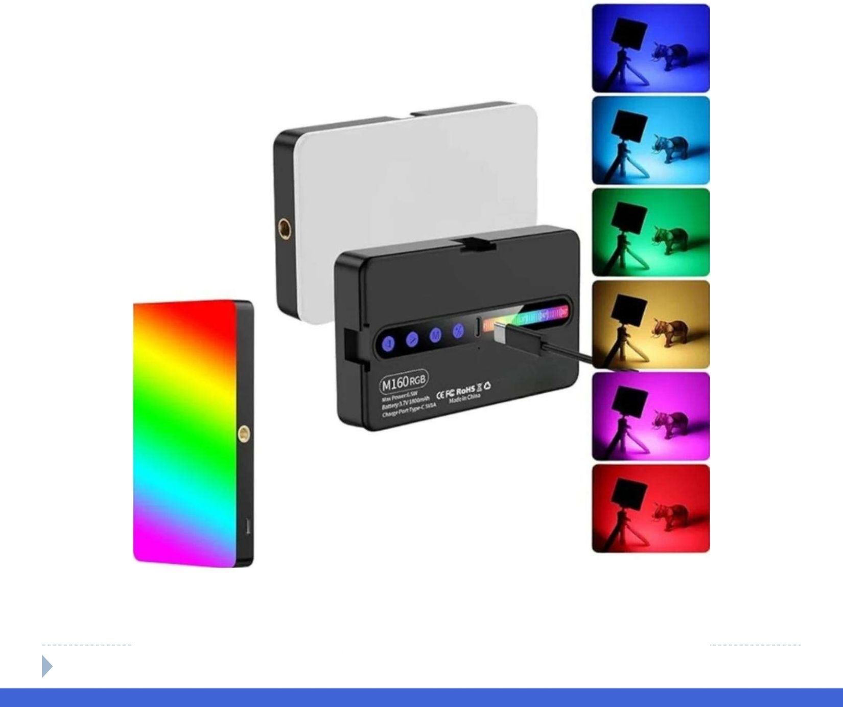 FITRIC M160 RGB Portable Camera Light Dimmable Panel Lamp | for Live Stream/Selfie 515 1150 lx Camera LED Light-image-33