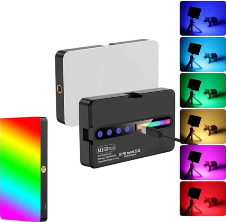 Alkine M160 RGB Portable Camera Light Dimmable Panel Lamp | for Live Stream/Selfie 1150 lx Camera LED Light-image-14