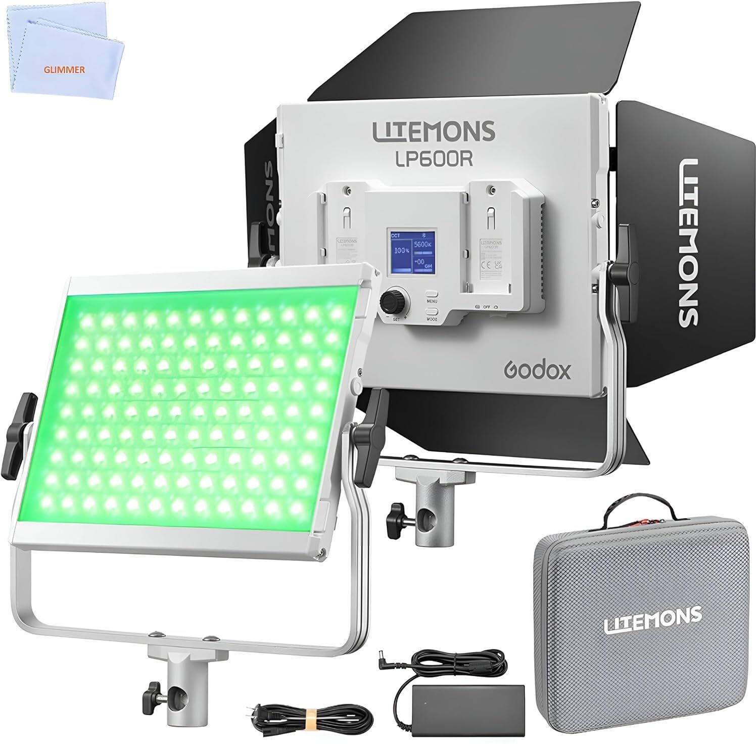 GODOX LP600R 60W RGB LED Light Panel, 1800K-10000K & 14 FX Effects APP CRI96+ 9270 lx Camera LED Light-image-25