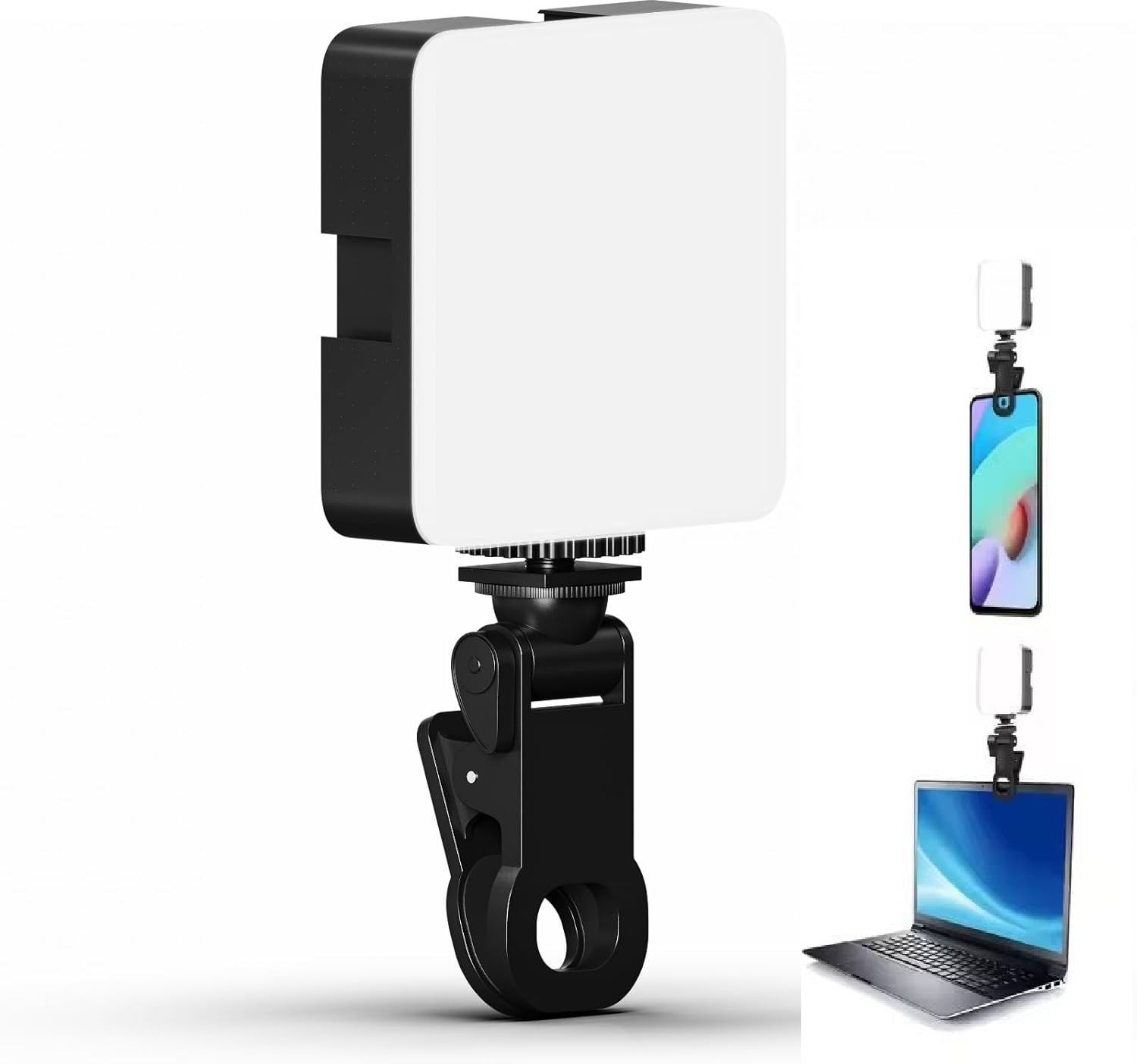 GUOi 1 LED Video Light for Phone, Camera, Laptop with Clip & Type C 100 lx Camera LED Light