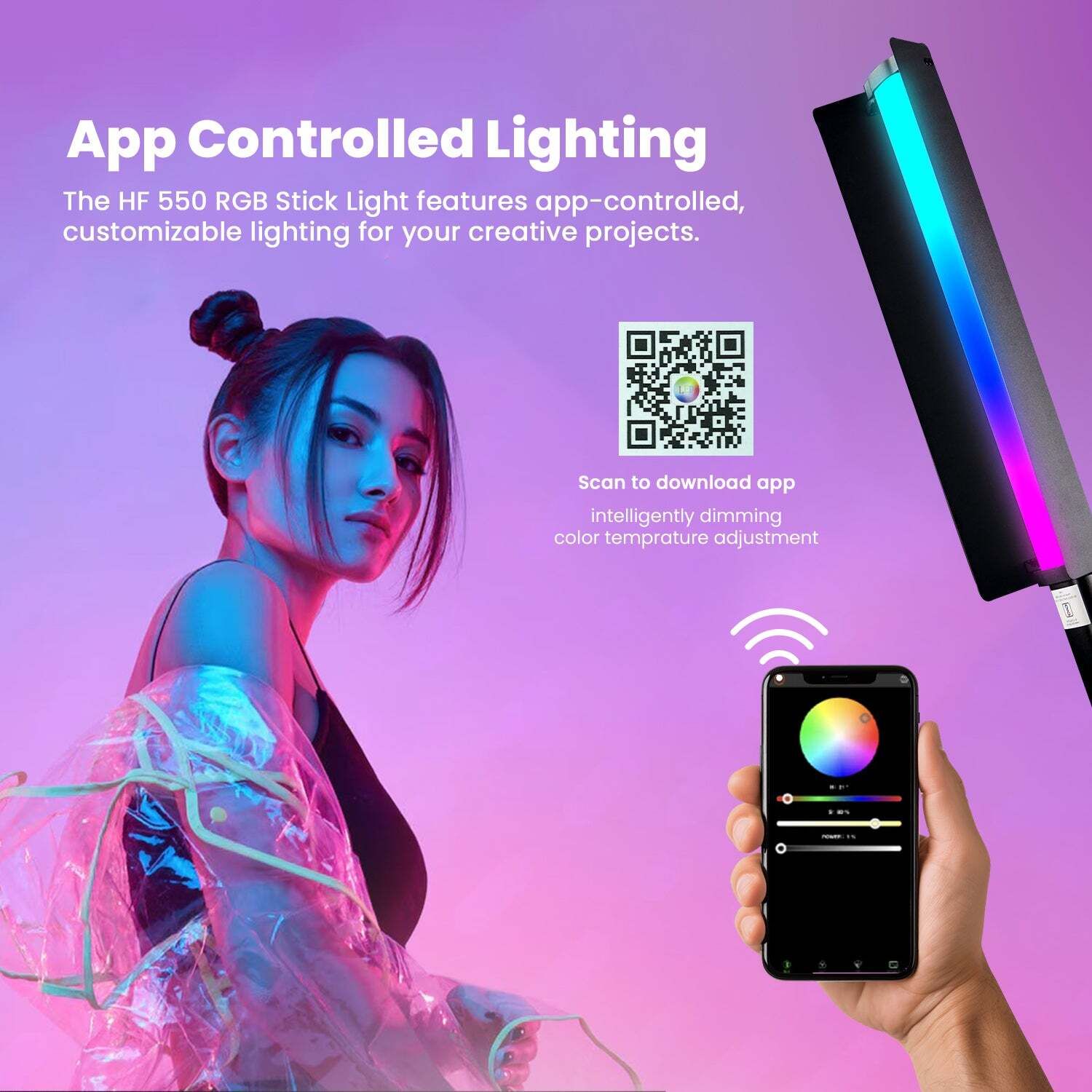 Czech SKE_RGB Handheld LED Light Stick Lighting with WandDoor SZS19 5800 lx Camera LED Light-image-40