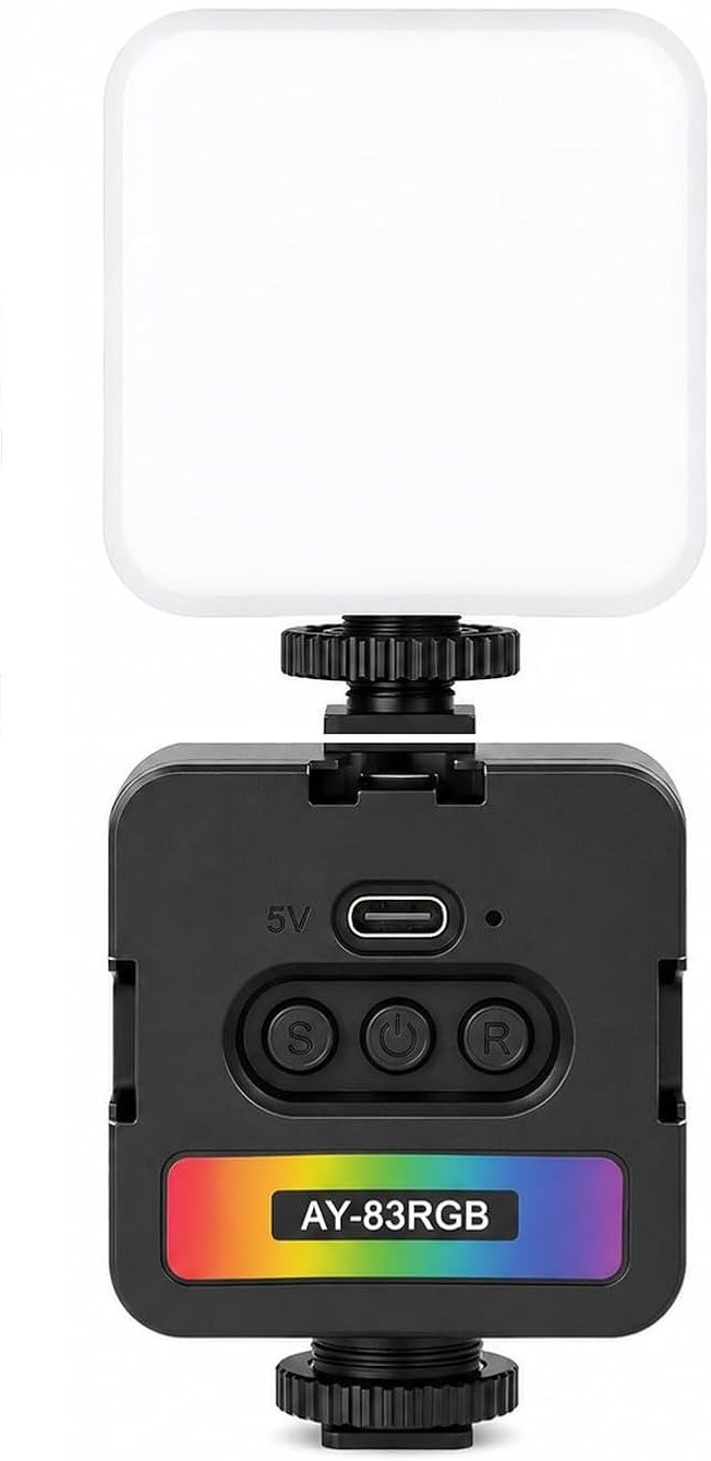 TRUDO AY-83 Mini Portable RGB LED Light with Clip Mount 1150 lx Camera LED Light-image-12