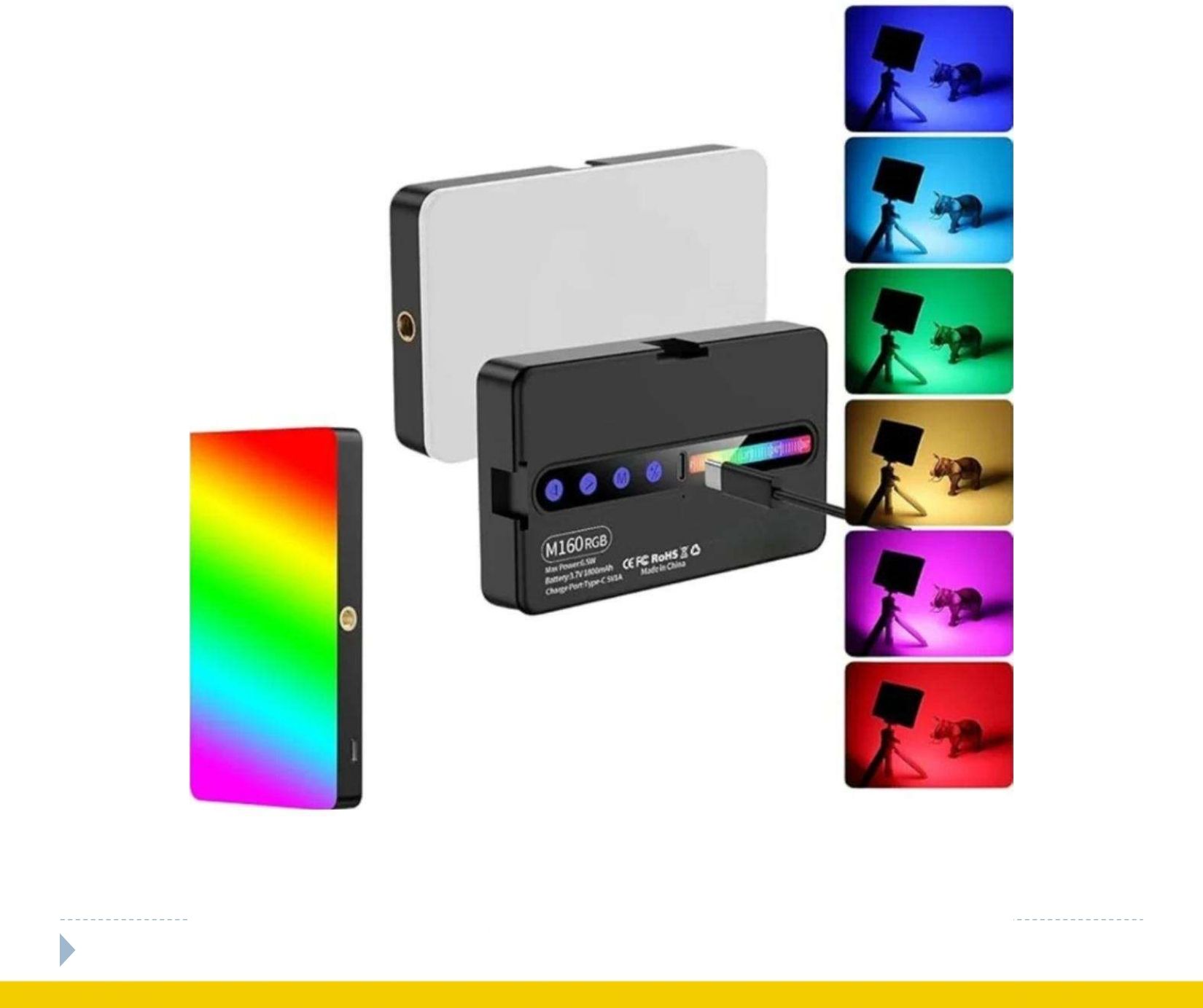 FITRIC M160 RGB Portable Camera Light Dimmable Panel Lamp | for Live Stream/Selfie 542 1150 lx Camera LED Light-image-19