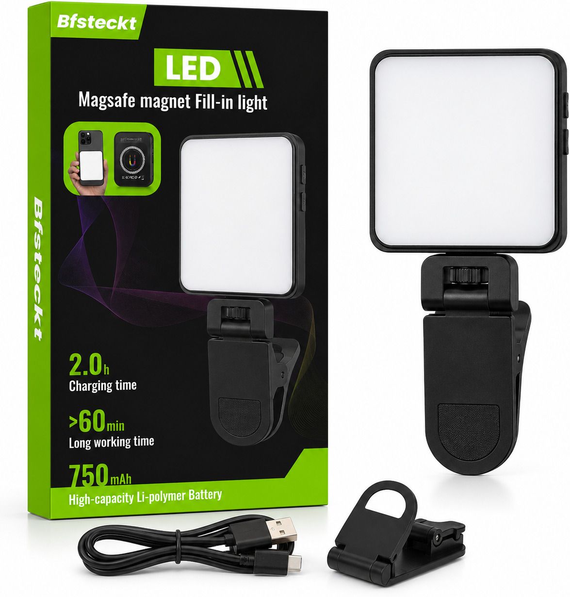 BfsTeckt MagSafe Magnetic LED Light for Mobile & Camera, Video Shooting and Selfies 100 lx Camera LED Light-image-32