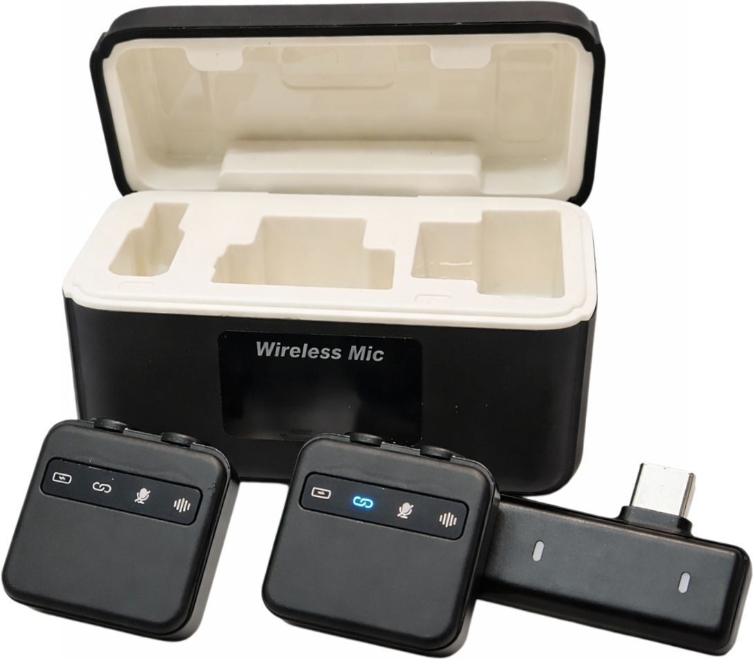 GADGETSWEAR Wireless Dual Lavalier Microphone with Charging Case, Plug & Play Lapel Mic, Camera Microphone-picture-27