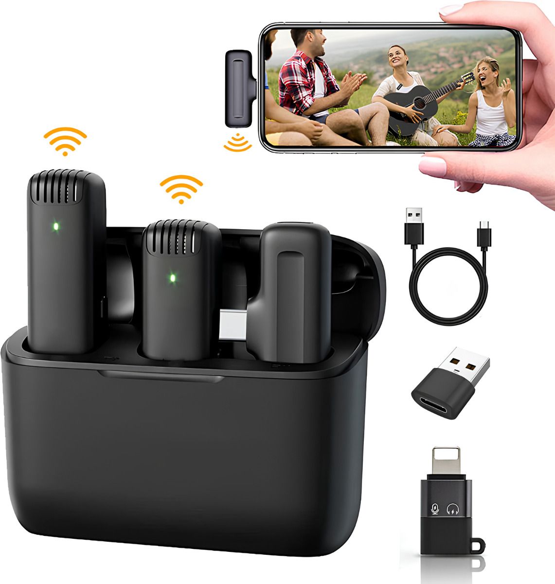 RV Enterprises J13 mic for youtube J13 Wireless with Charging Case, Noise Reduction Camera Microphone-picture-12