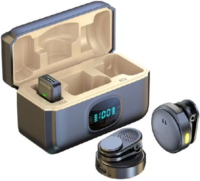 A S TECH Wireless Lavalier Microphone with Charging Case Q8 Camera Microphone-image-38