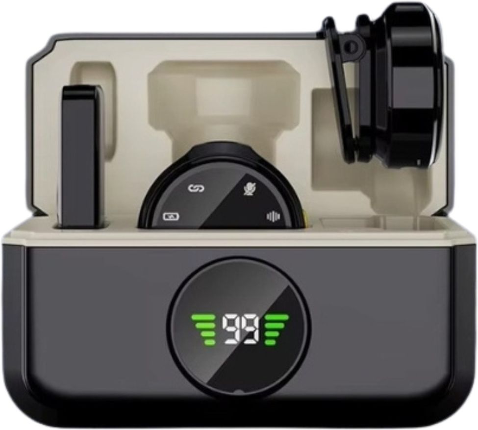 GADGETSWEAR Q8 Dual Wireless Lavalier Mic, LED Display Case, For YouTube & Reels, Plug-Play Camera Microphone-picture-10
