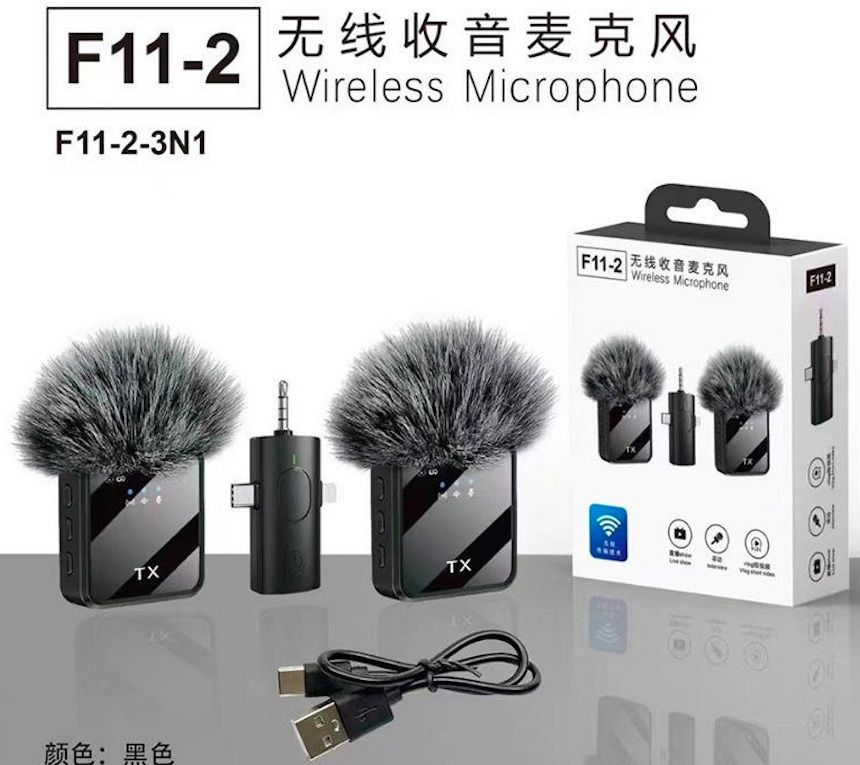 Doz F11-2 Wireless Mic for PC/iOs,Android & Camera,Double vlog/Live/Video Recording Camera Microphone-image-34