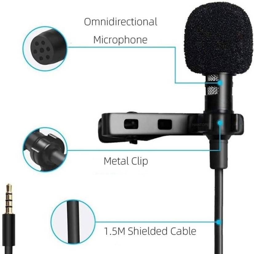 JANGI 3.5mm Clip Microphone 1.5mtr wire For Youtube, Voice Recording TRX127 Camera Microphone-picture-20