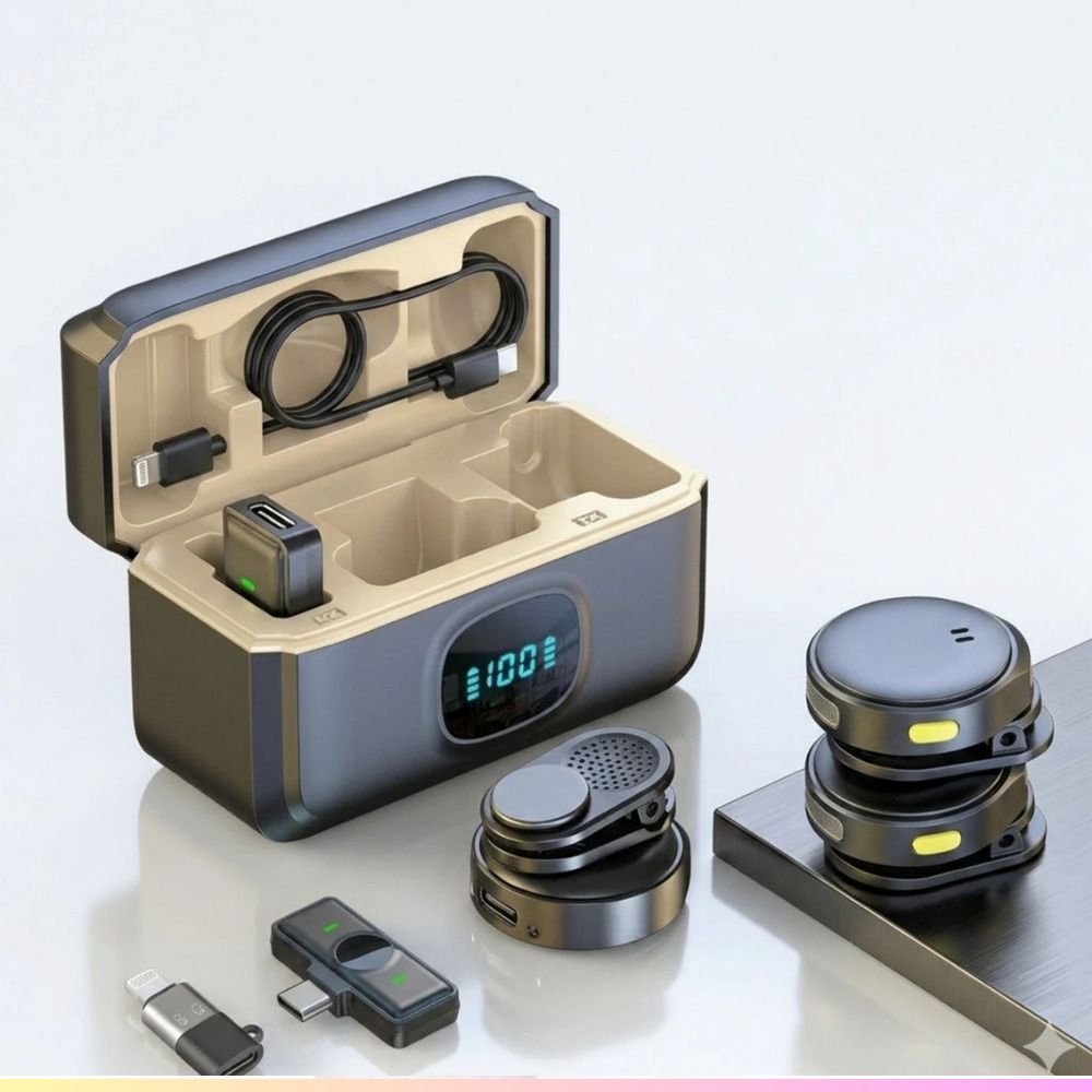 FITRIC Q8 Portable Wireless Lavalier Mic with Battery Display & Noise Reduction @ 833 Camera Microphone-image-24
