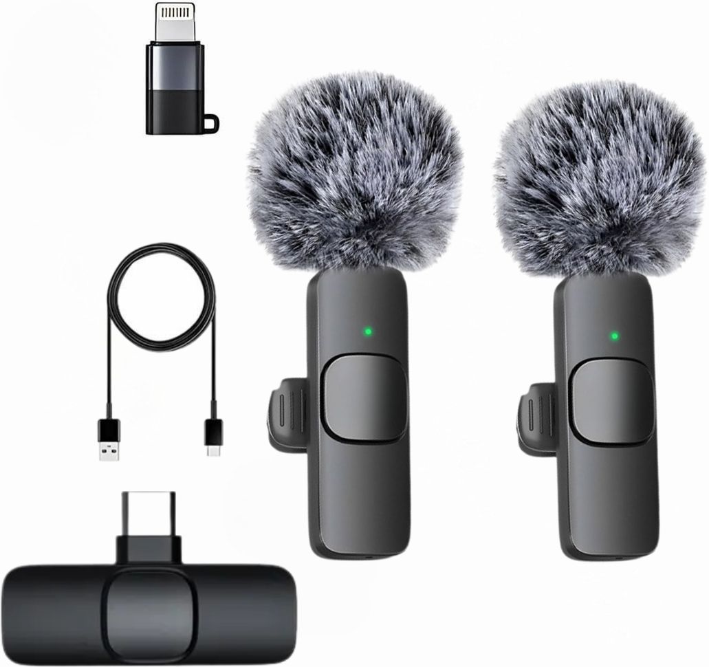 GADGETSWEAR K9 Dual Wireless Furry Microphone, Noise Cancellation, For Podcast, Vlogging Camera Microphone-picture-15