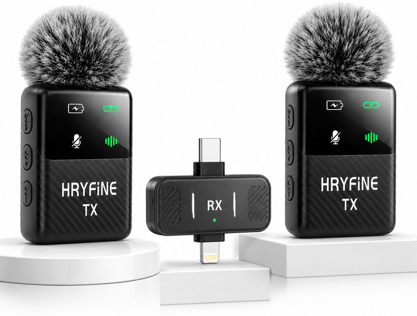 HRYFiNE Professional Dual Wireless Mic for Youtuber,vlogging,recording Camera Microphone-image-38