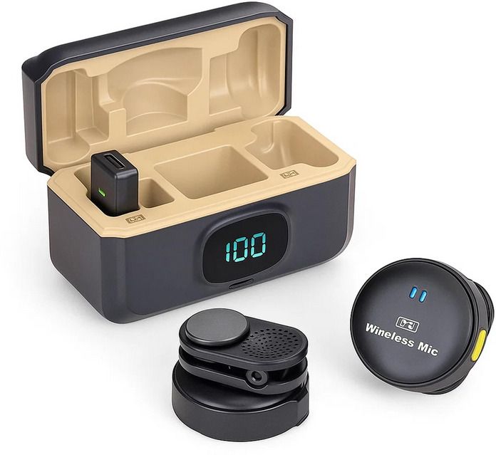 HRYFiNE 2.4G Wireless Mic for Youtuber,Android/iOS with Noise Cancellation,40Hrs Battery Camera Microphone-image-1