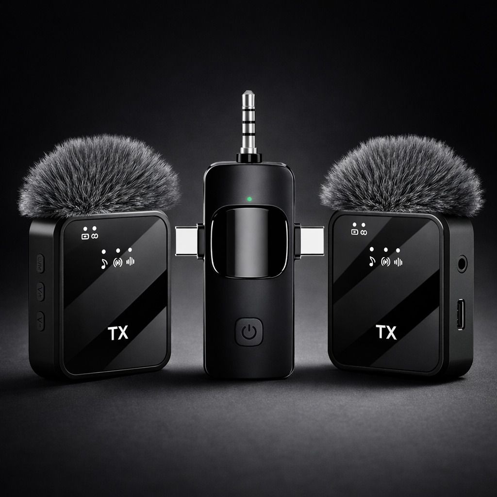 Good One F11-2 Wireless Microphone Dual Lavalier Mic with 2 Transmitters & Receiver Camera Microphone-image-12