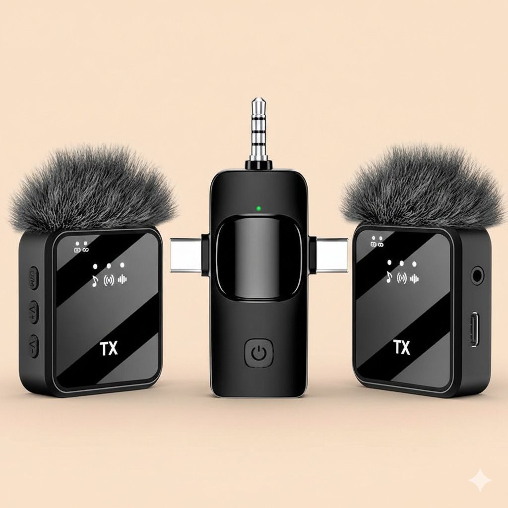Foxne point Wireless Lavalier Microphone for iPhone iPad Android, Plug-Play Clip on mic Camera Microphone-image-36