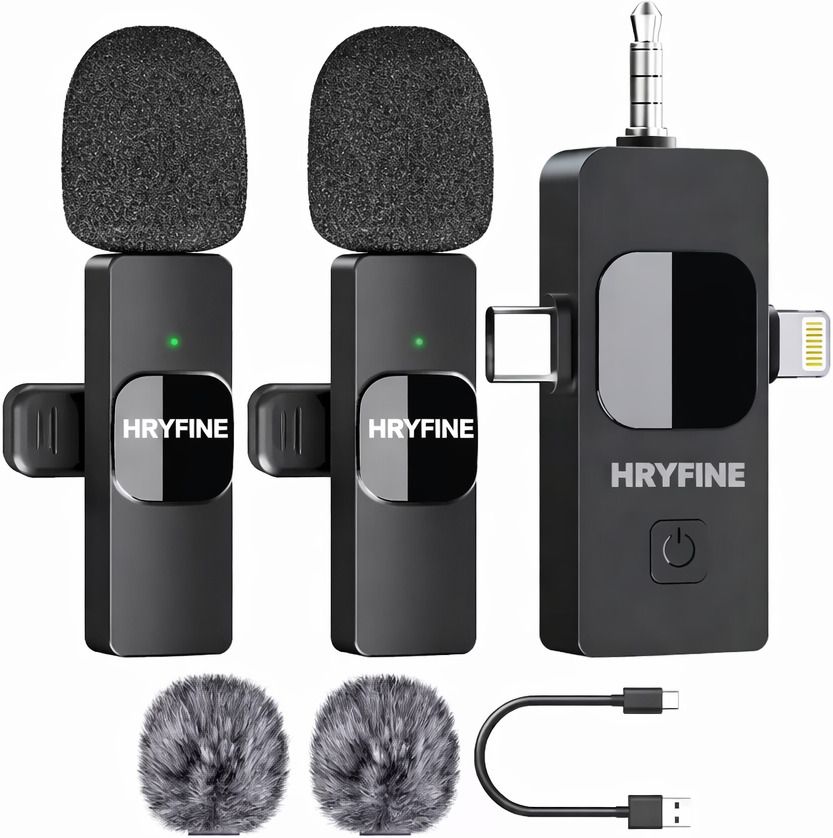 HRYFiNE Wireless Microphone with Noise Reduction,Ideal mic for YouTube Video Recording Camera Microphone-image-47