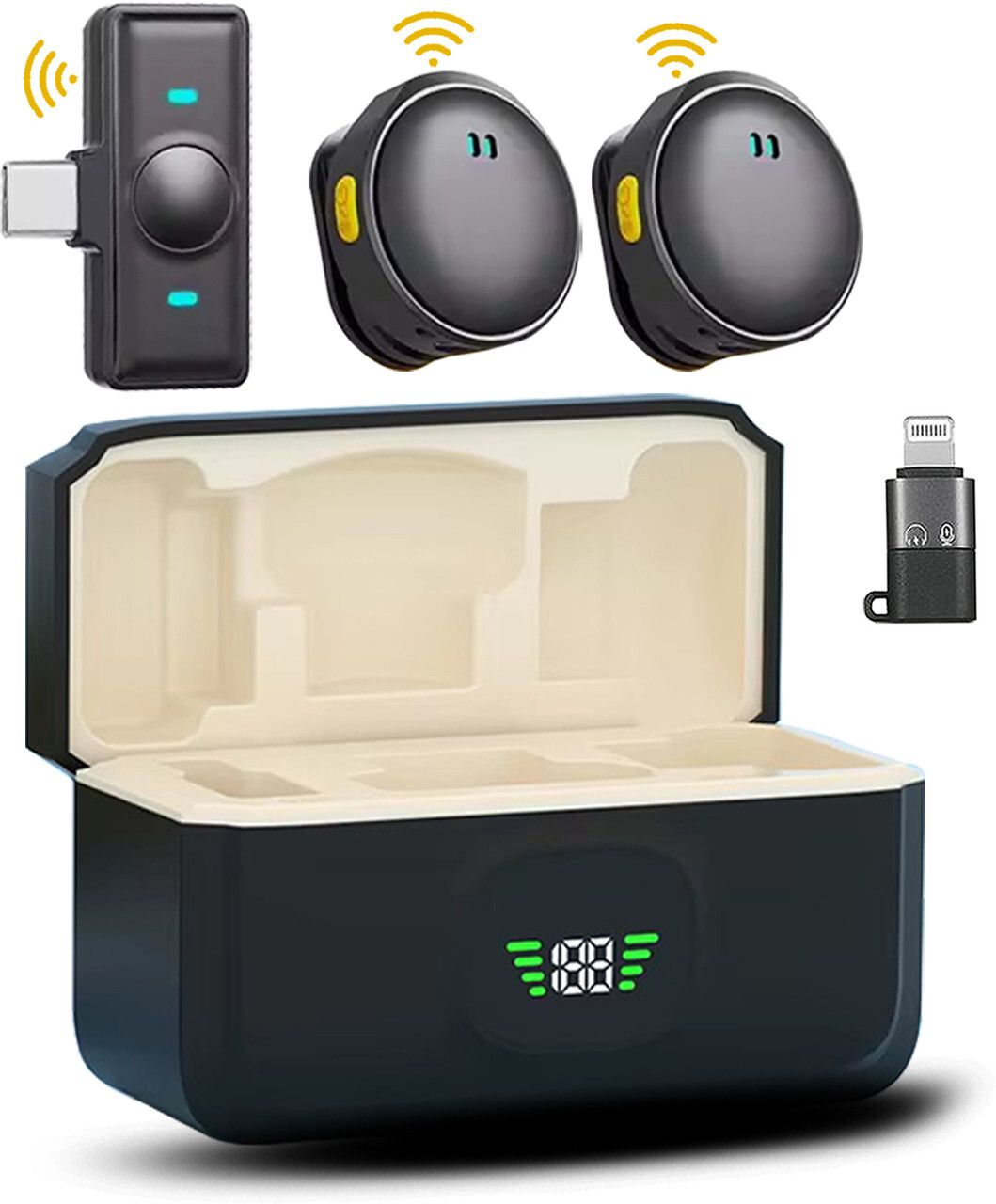 WauroNix Q8 Wireless Mic with Charging Case for Video Recording Camera Microphone-picture-37