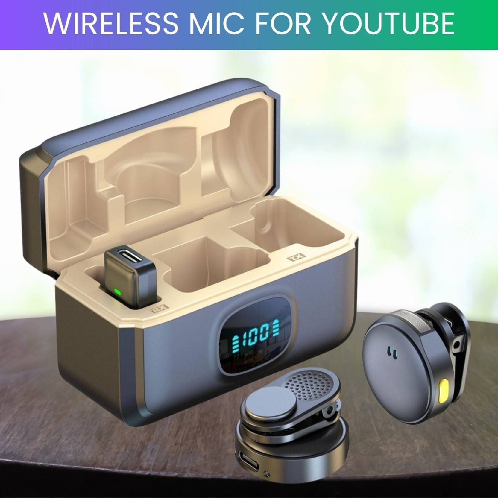 HK HUB Q8 Wireless Mic for Creator Recording Kit Camera Microphone-image-16