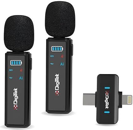DIGITEK DWM 021 Wireless Microphone System with AI Noise Cancellation for Android & iOS Camera Microphone-picture-18