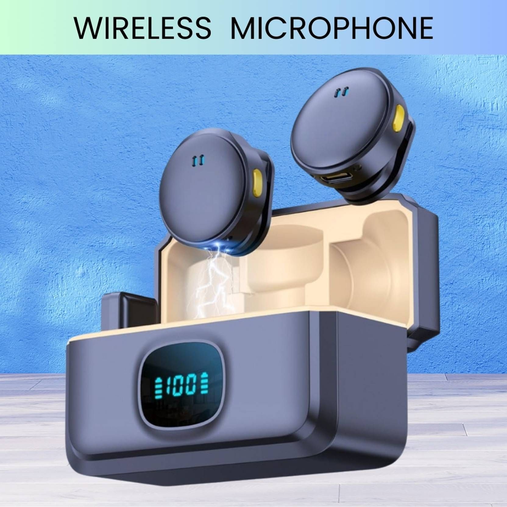 HK HUB Q8 Mini Wireless Microphone with Charging Case Camera Microphone-image-13