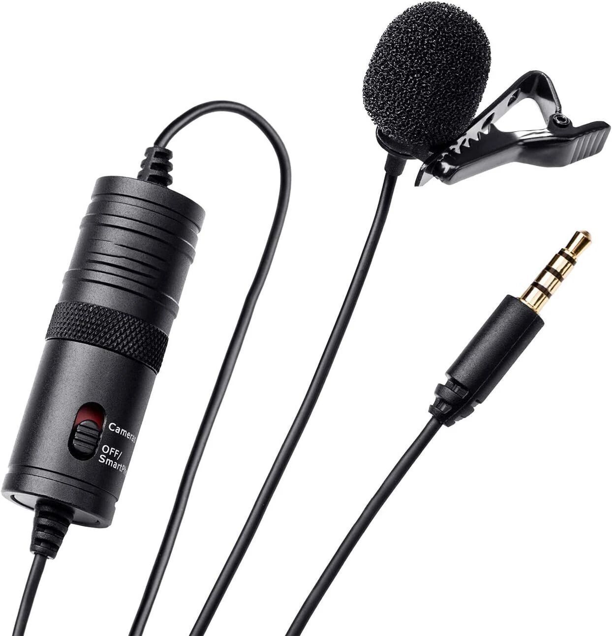 AMG Music Camera Microphone Omnidirectional Lavalier Condenser Mic for Interview Youtube Camera Microphone-picture-38