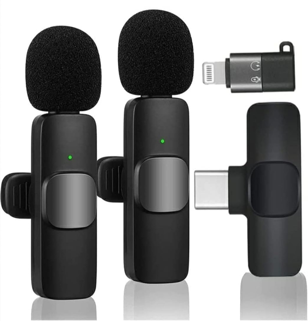 PAPLAJ ENTERPRISES K9 Wireless Microphone for Type-C Android & iPhones,Noise Reduction Lapel Mic Camera Microphone image 1