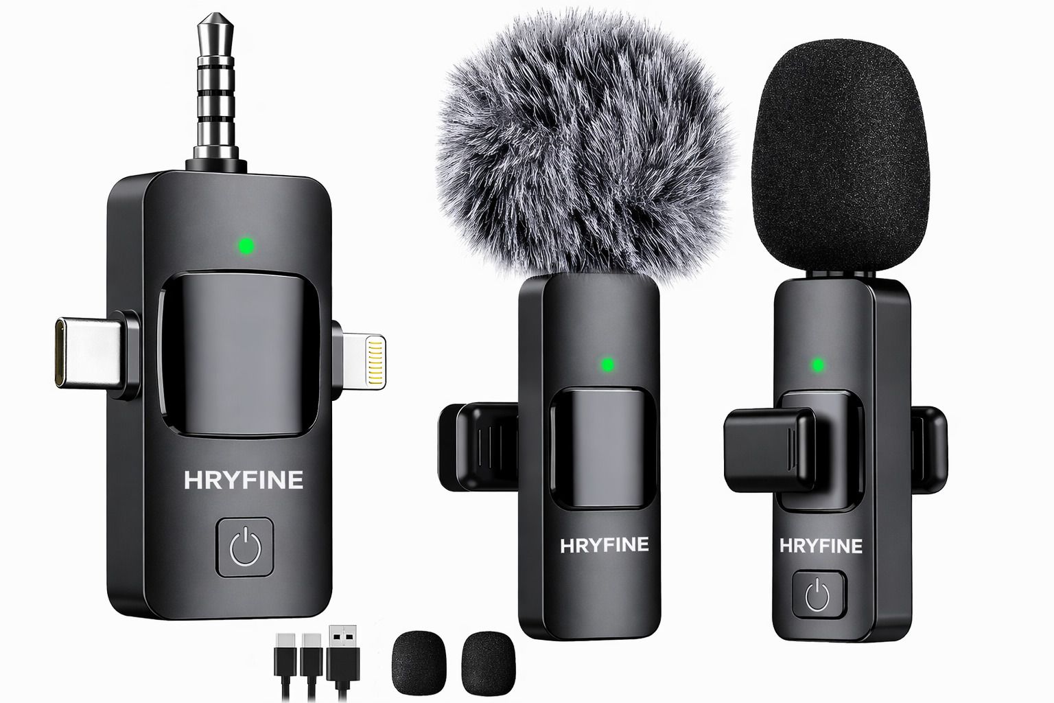 HRYFiNE Wireless Mic for YouTube, Smartphone & Camera,3-in-1 Noise-Cancelling Camera Microphone-picture-18