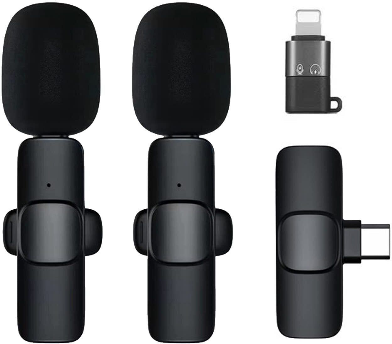 Perfx K9 Wireless Dual Clip Microphone | Mini Lavalier Mic for Reels, Podcast & Live Camera Microphone