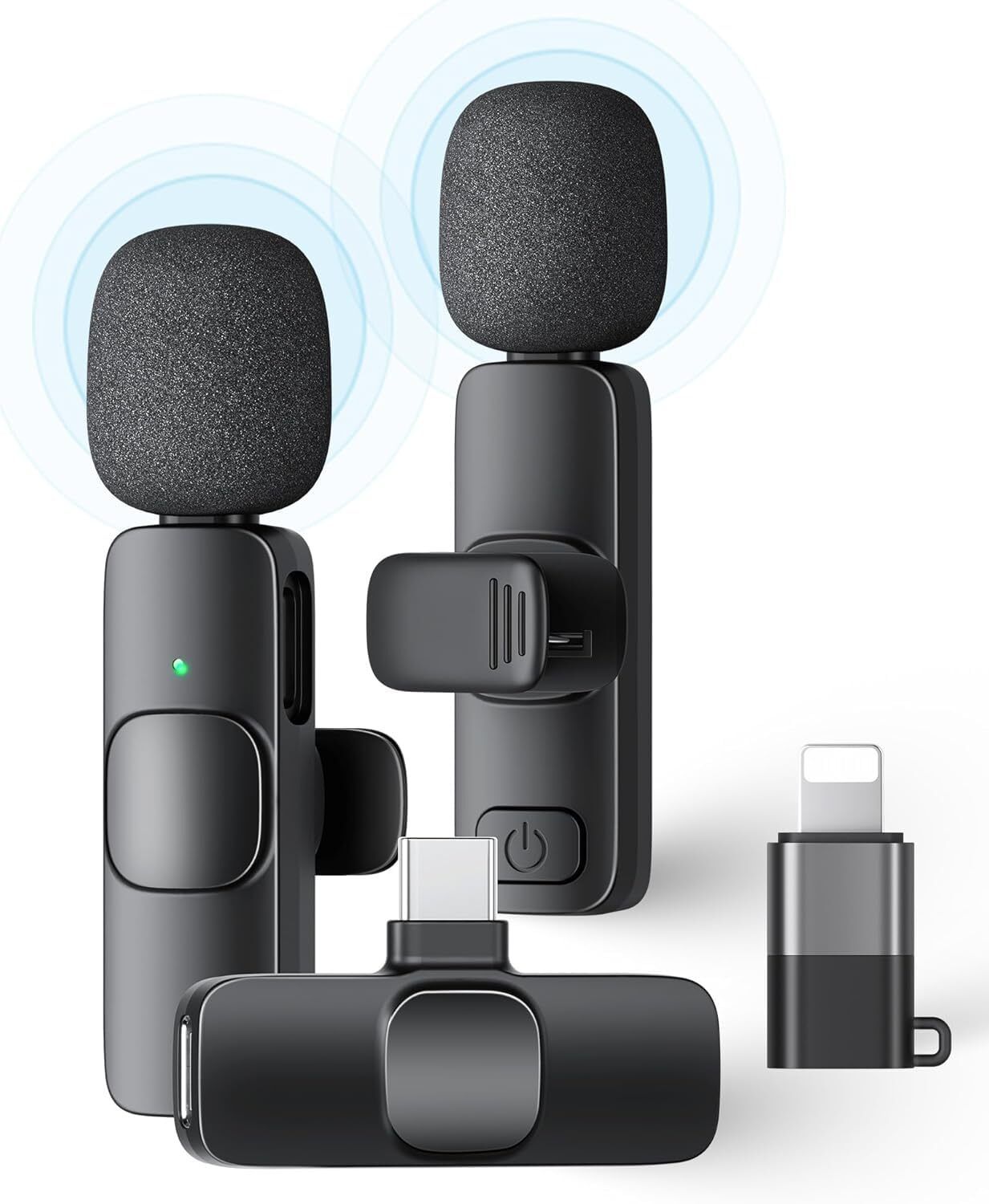Reedeal K9 Wireless Lapel Microphone with Lightning Adapter for iPhone Recording Camera Microphone-image-19