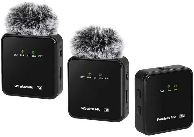 HRYFiNE K205 Ultracompact 2.4GHz Dual Wireless Mic for Youtuber,vlogging,recording Camera Microphone