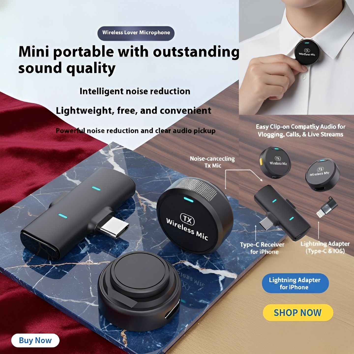 Foxne point Mini Wireless Microphone for Mobile Recording, Plug and Play Audio Camera Microphone-image-23
