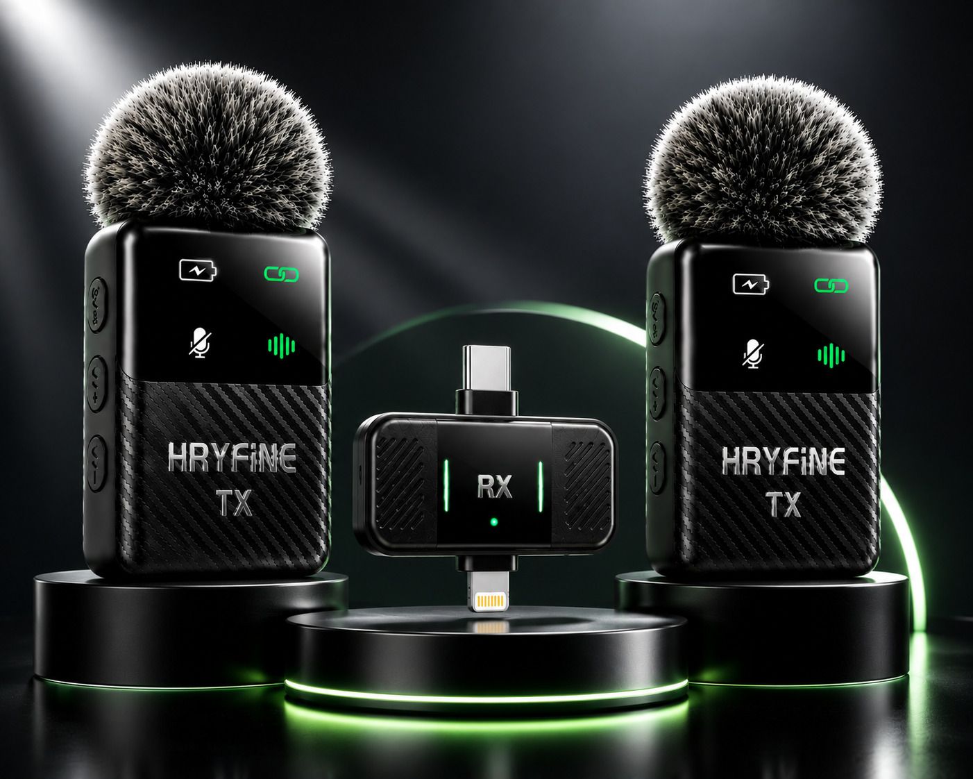 HRYFiNE MS12 2.4GHz Professional Dual Wireless Mic for Youtuber,vlogging,recording Camera Microphone-image-47